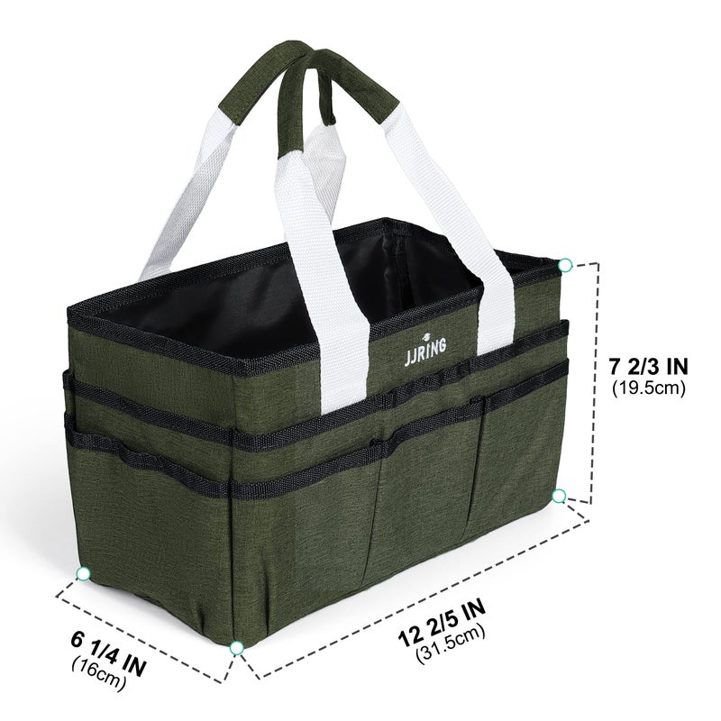 JJRING Craft Organizer Tote Bag  Art Storage Caddy with Multiple Pockets  Sap Green Sewing Bag for Art  Craft  Scrapbooking  Medical  and Office Supplies Storage - Image 2